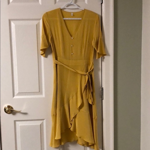 LILYSILK RUFFLE V NECK DRESS - Picture 4 of 5